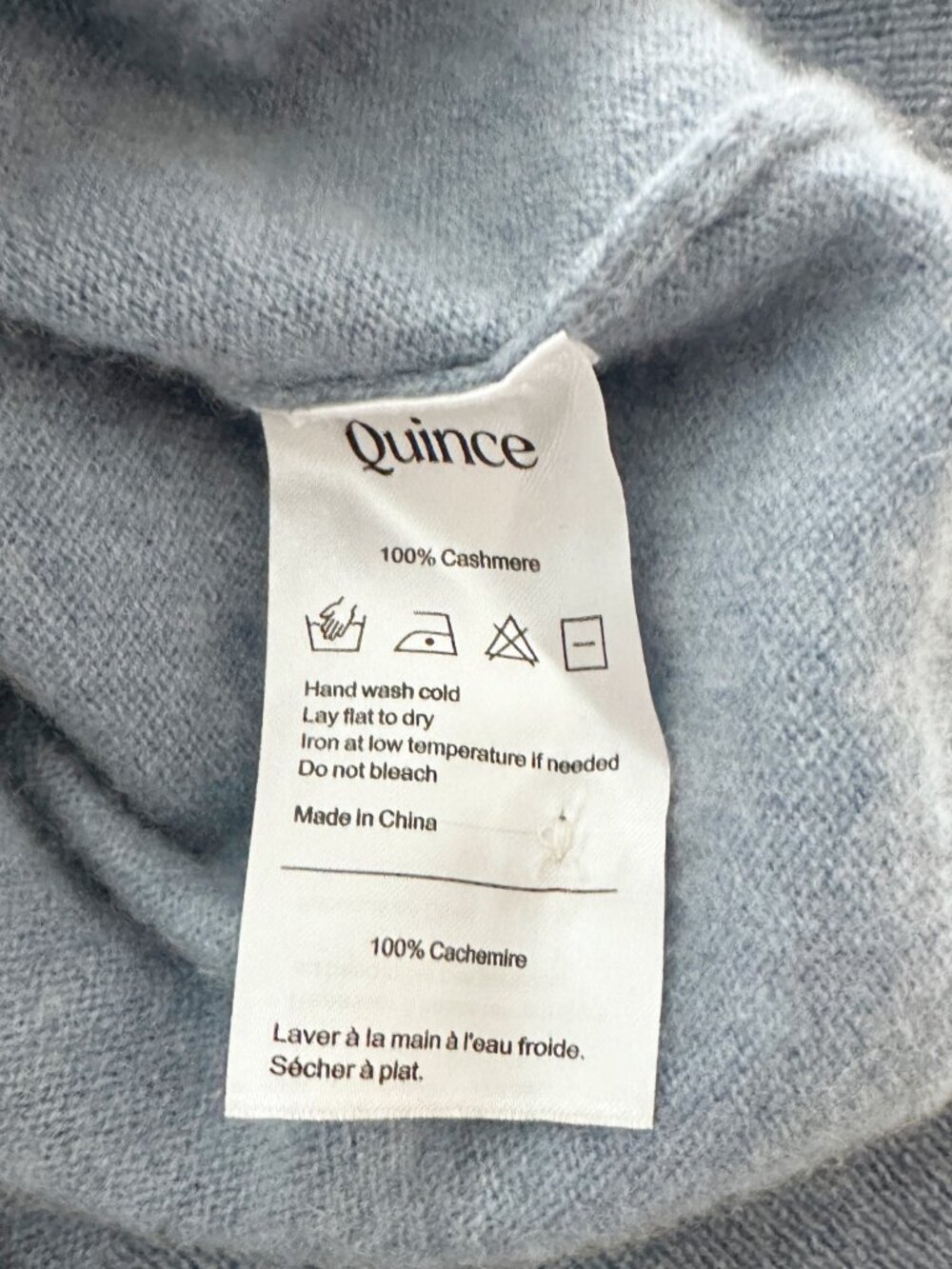Quince 100% Mongolian Cashmere Cardigan Faded Denim Blue M - Picture 8 of 11